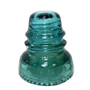 Vintage Hemingray No 40 Vibrant Aqua Blue Glass Insulator Industrial Salvage